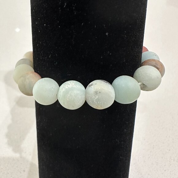Magnesite Seafoam Green Matte Finish Stone Bracelet - Picture 3 of 6